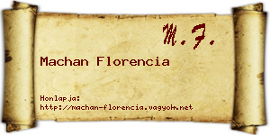 Machan Florencia névjegykártya